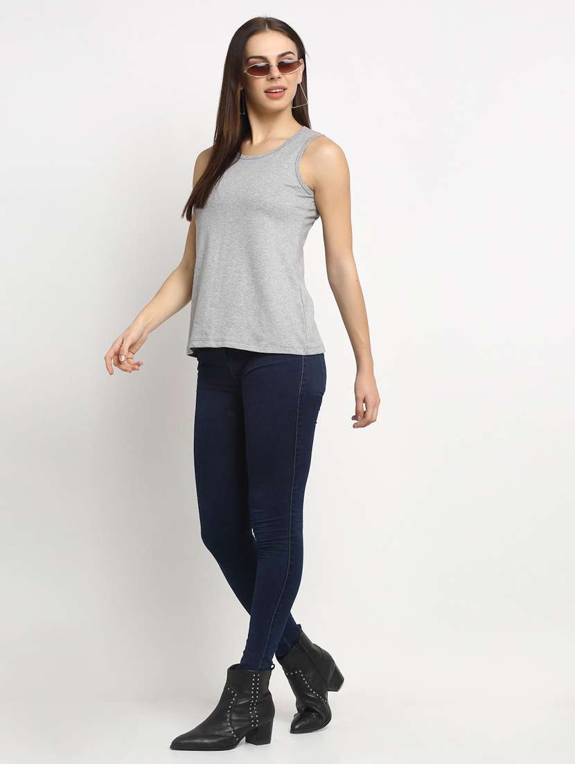 women's plain round neck t-shirt - 20159409 -  Standard Image - 3