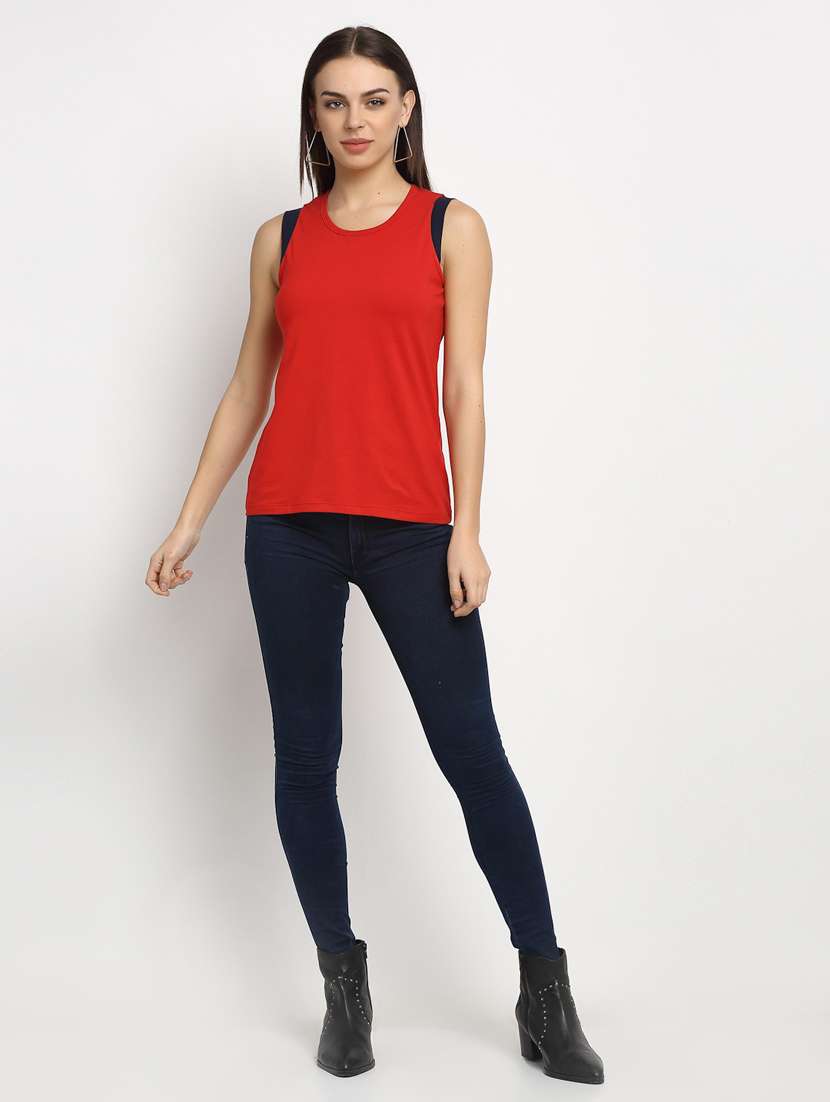 women's plain round neck t-shirt - 20159411 -  Standard Image - 3