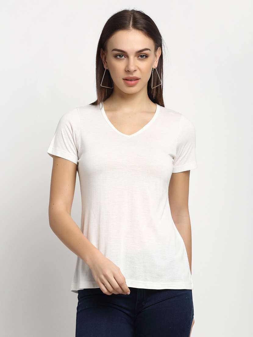women's plain v neck t-shirt