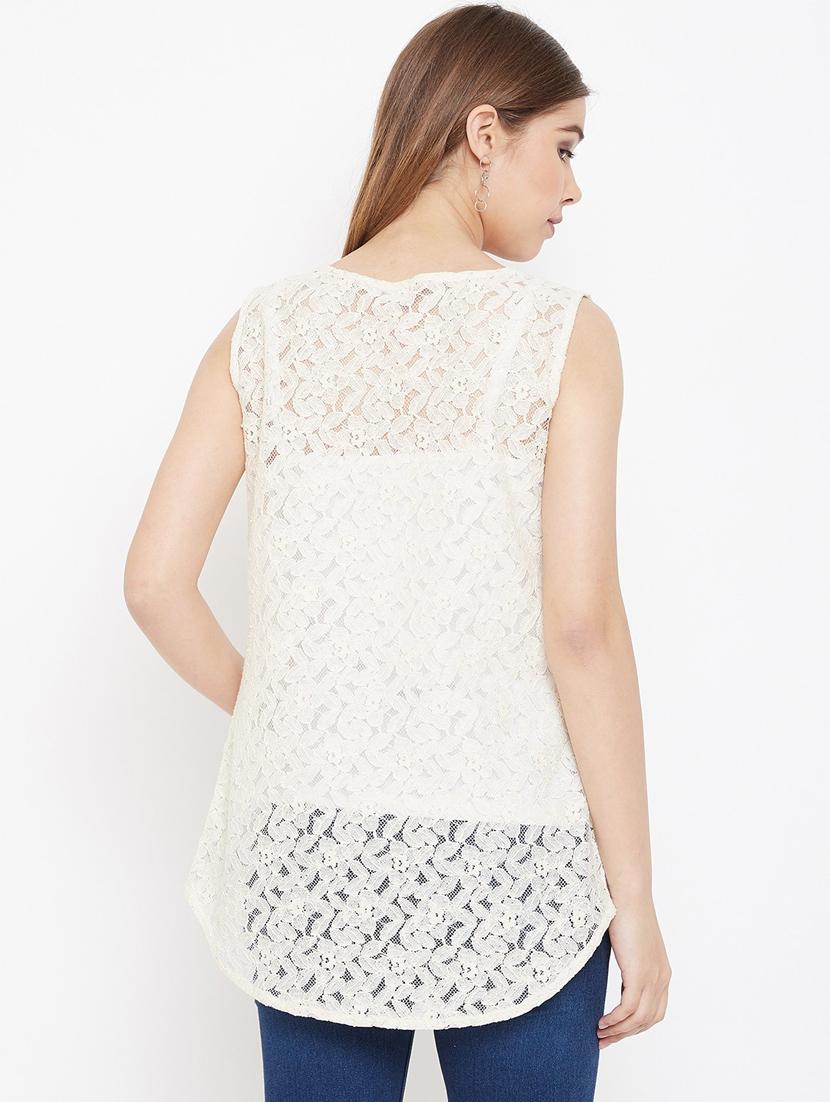 white self design regular shrug - 20159439 - Standard Image - 3