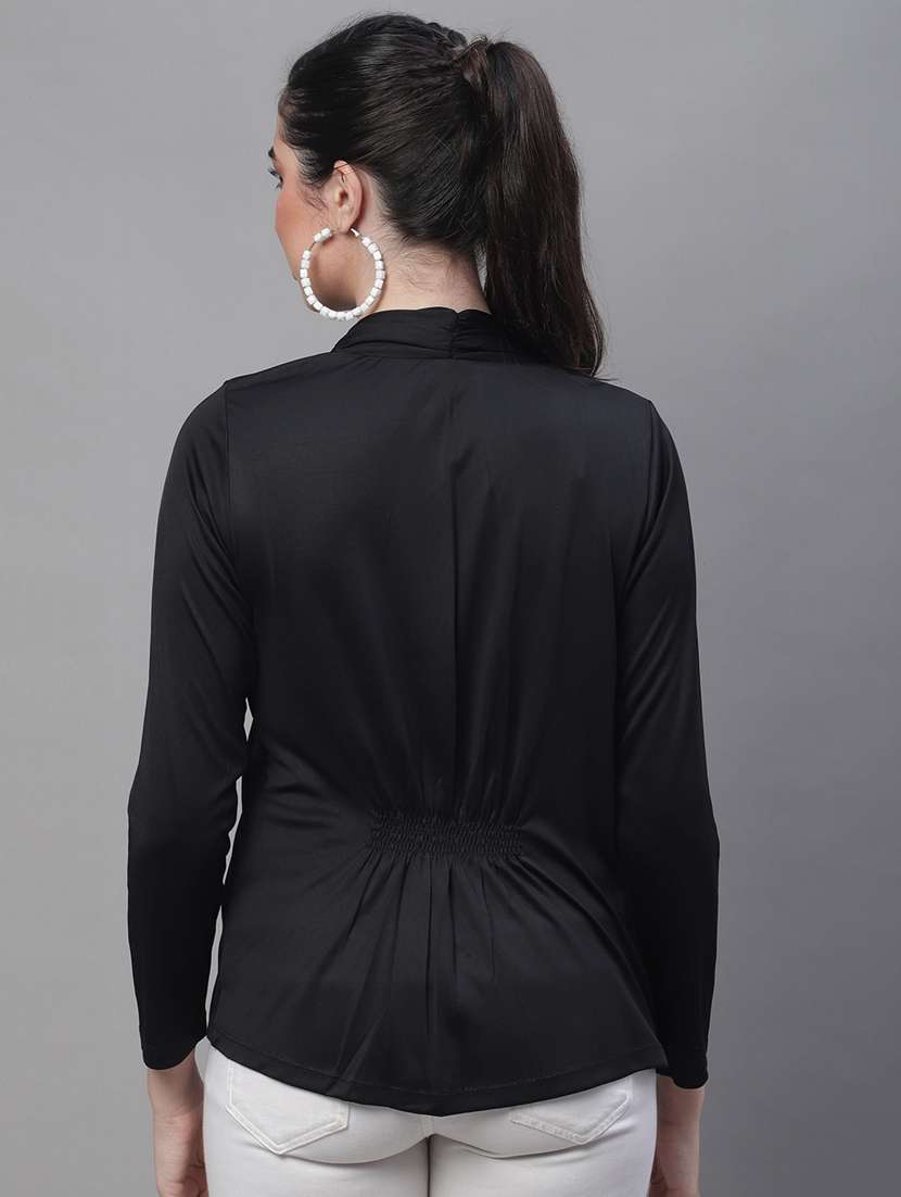 black cotton blend shrug - 20159462 -  Standard Image - 3