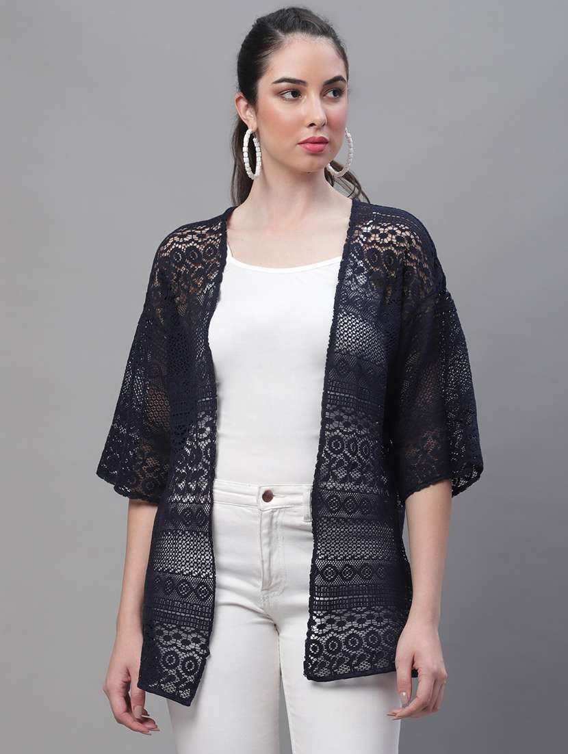 black cotton blend shrug