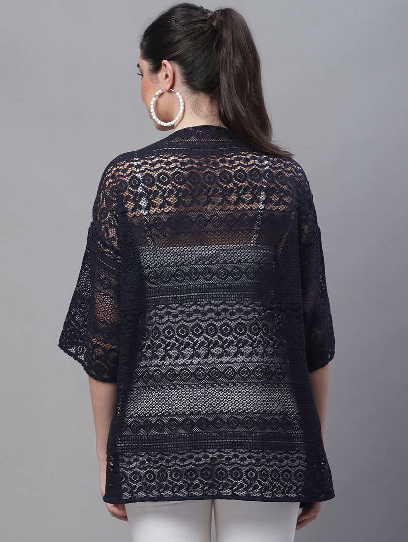 black cotton blend shrug - 20159467 -  Standard Image - 3