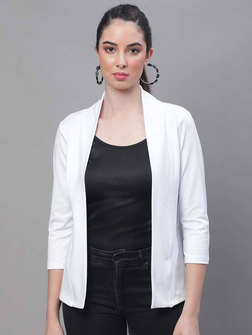 white cotton blend shrug