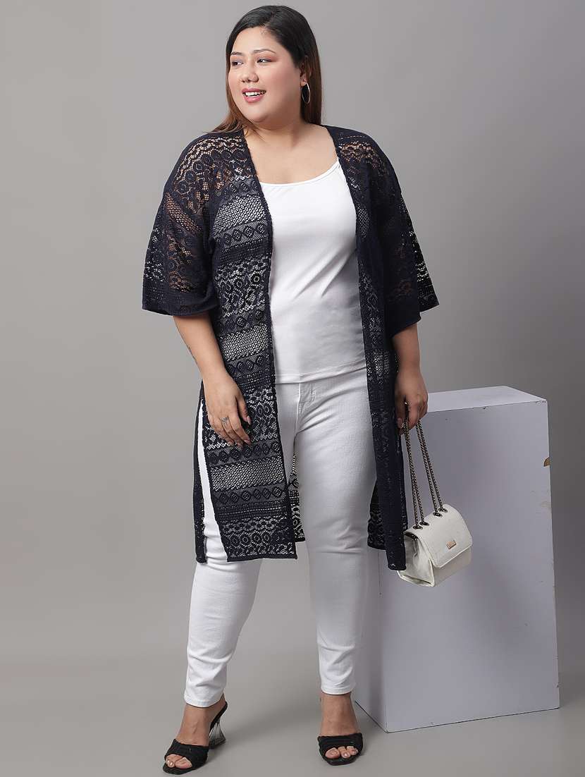 black cotton blend shrug