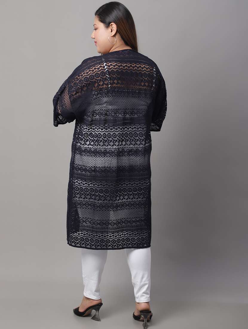 black cotton blend shrug - 20159489 -  Standard Image - 3