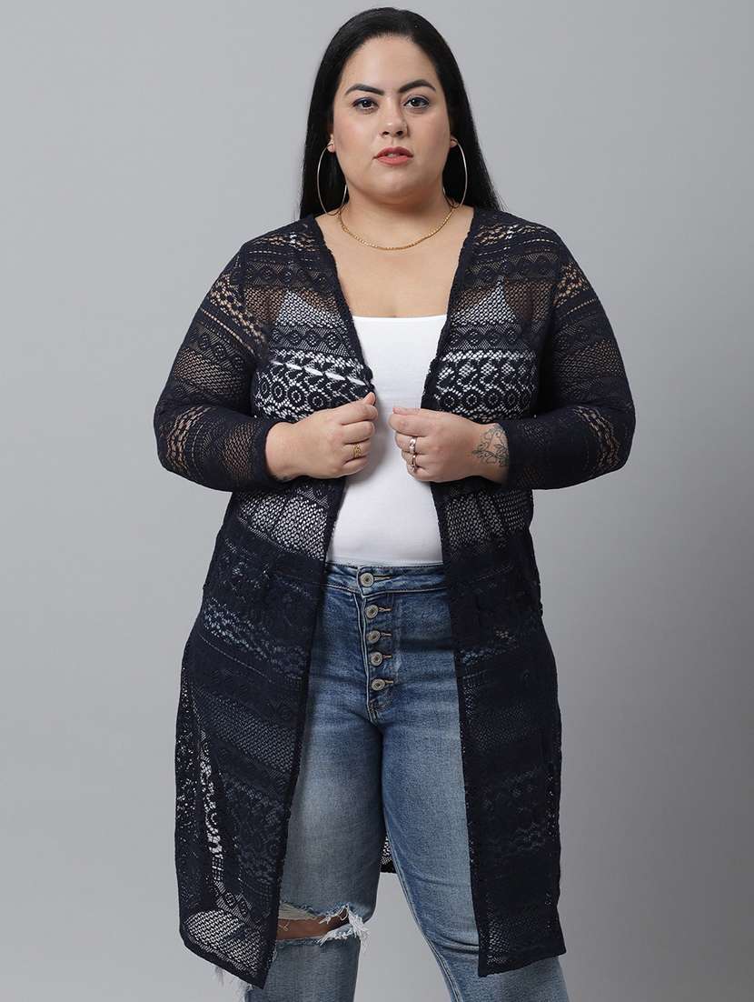 blue cotton shrug