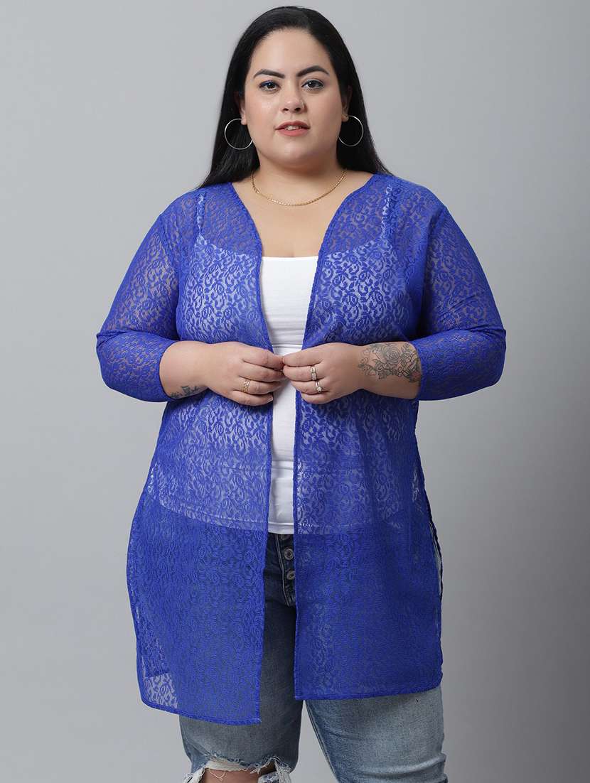 blue cotton shrug