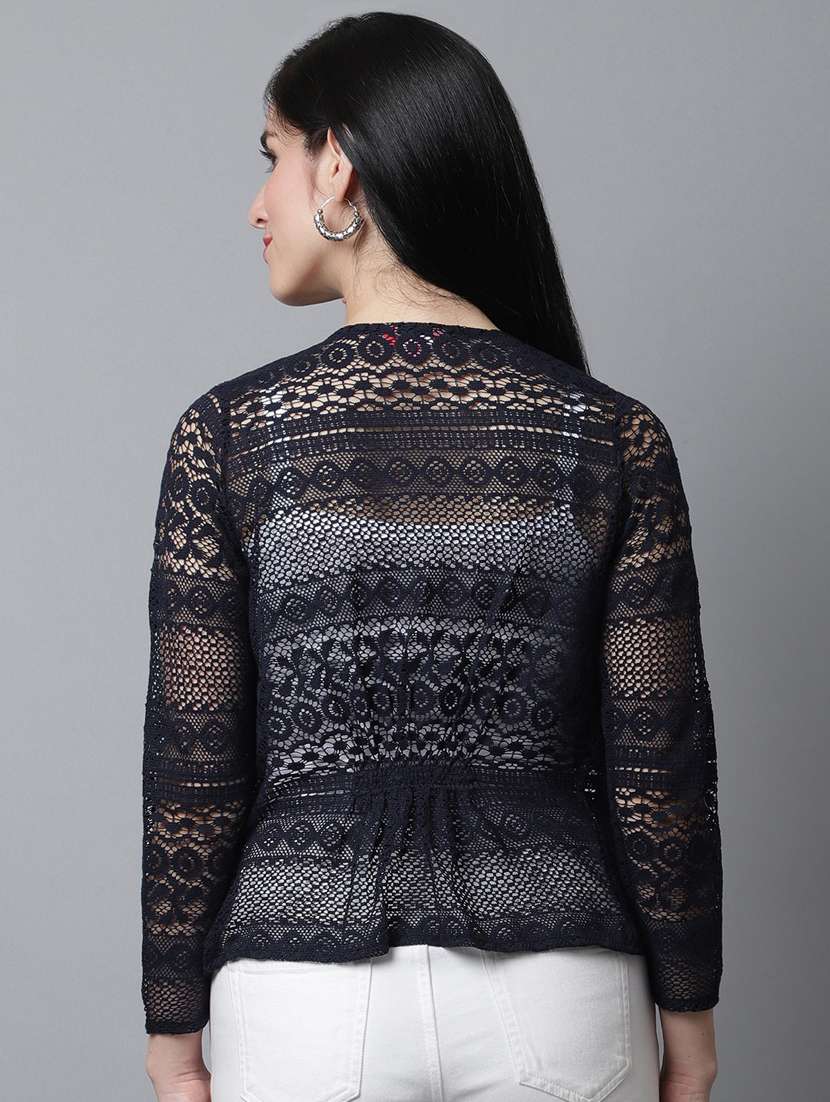 black cotton shrug - 20159507 -  Standard Image - 3