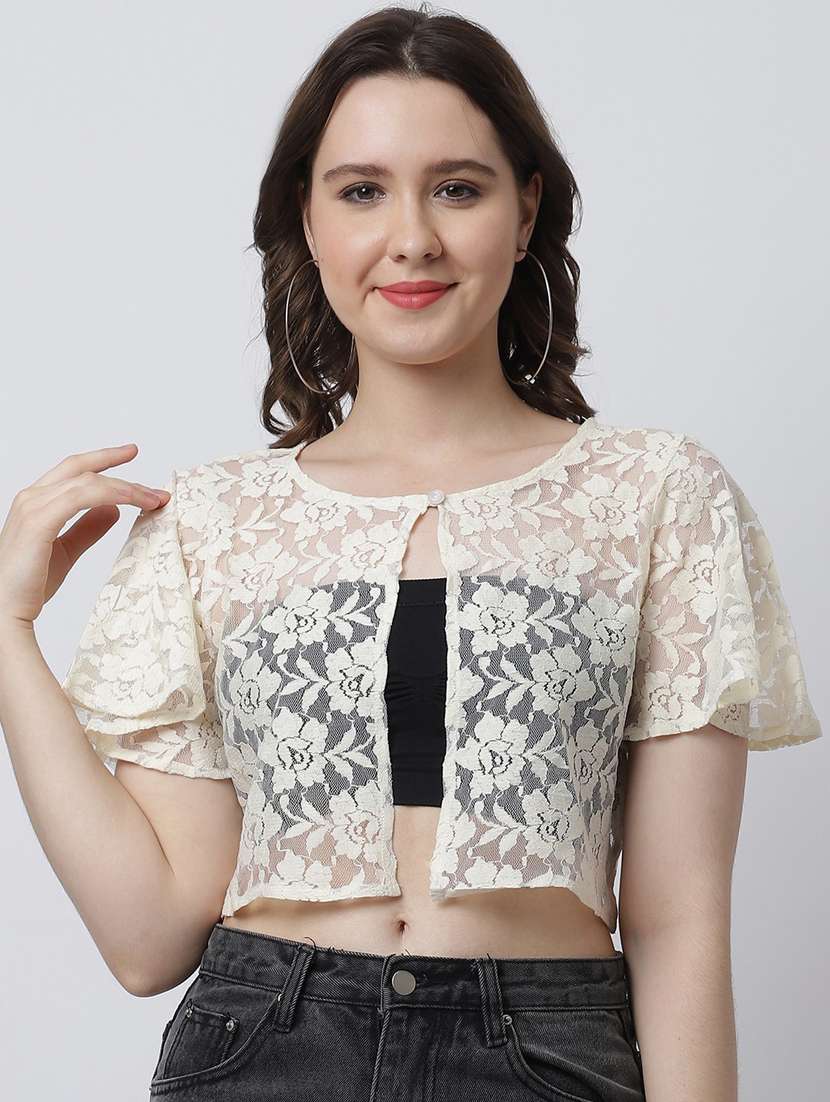 white cotton shrug