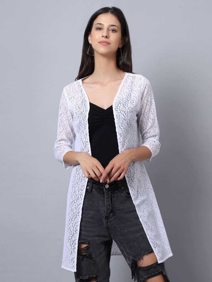 white cotton shrug