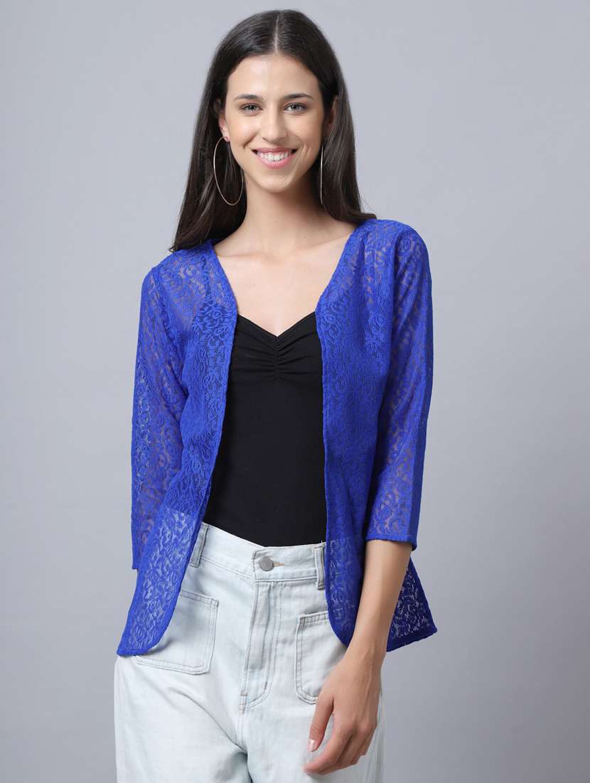 blue cotton shrug
