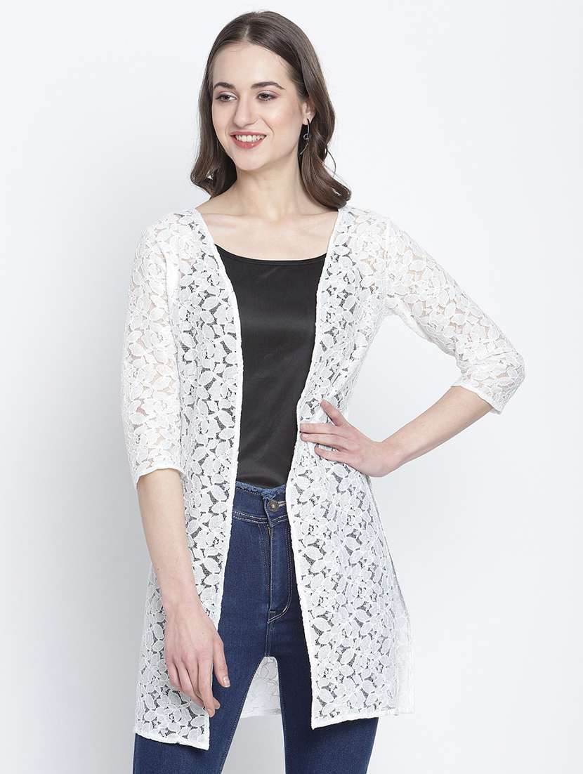 white cotton shrug