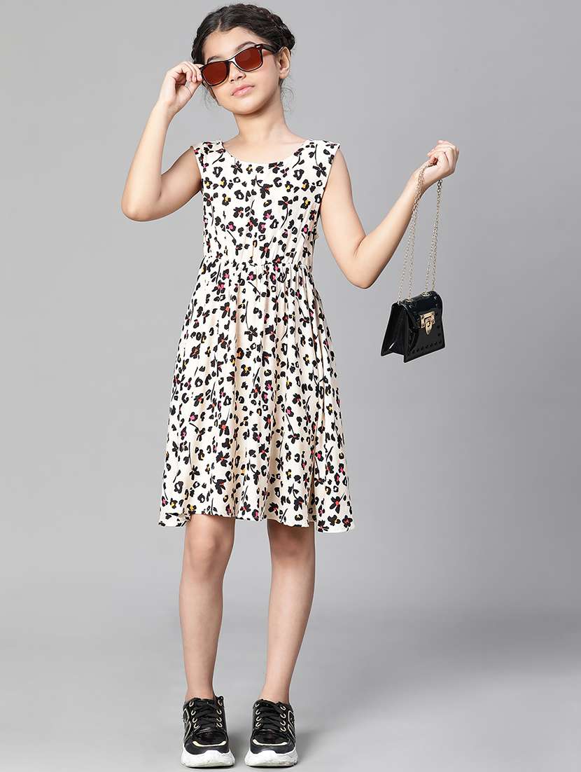 girls round neck sleeveless frock - 20159981 -  Standard Image - 3