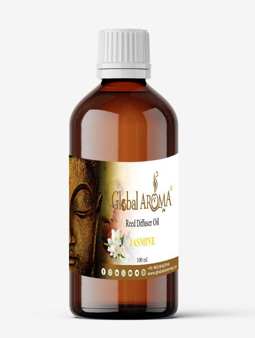 global aroma reed diffuser set with jasmine home fragrances, easy to use -100 ml