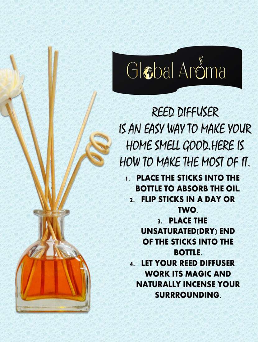 global aroma reed diffuser set with jasmine home fragrances, easy to use -100 ml - 20160030 -  Standard Image - 3