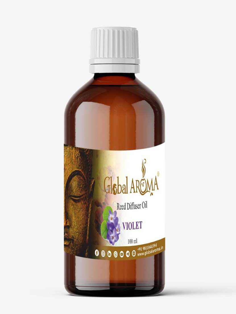 global aroma reed diffuser set with violet home fragrances, easy to use -100 ml