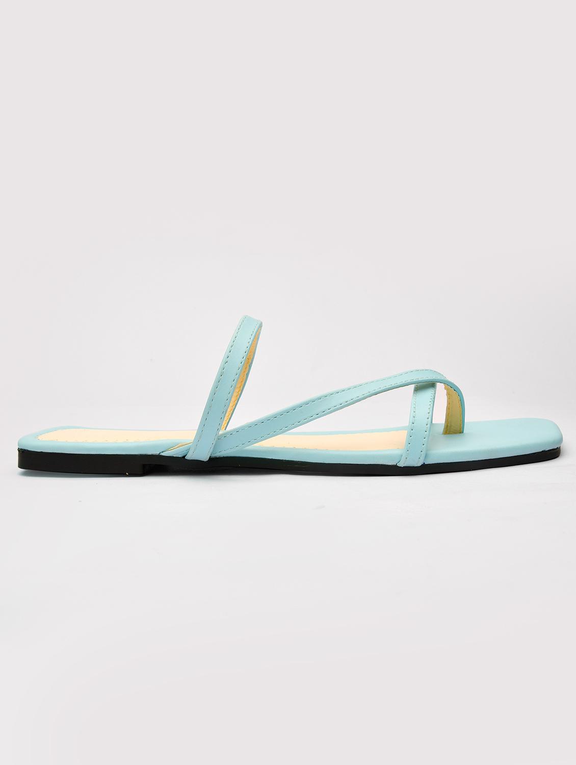 light blue synthetic flat forms sandals - 20160195 - Standard Image - 3
