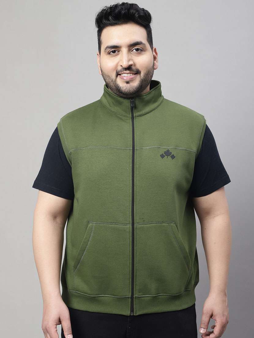 green cotton casual jacket