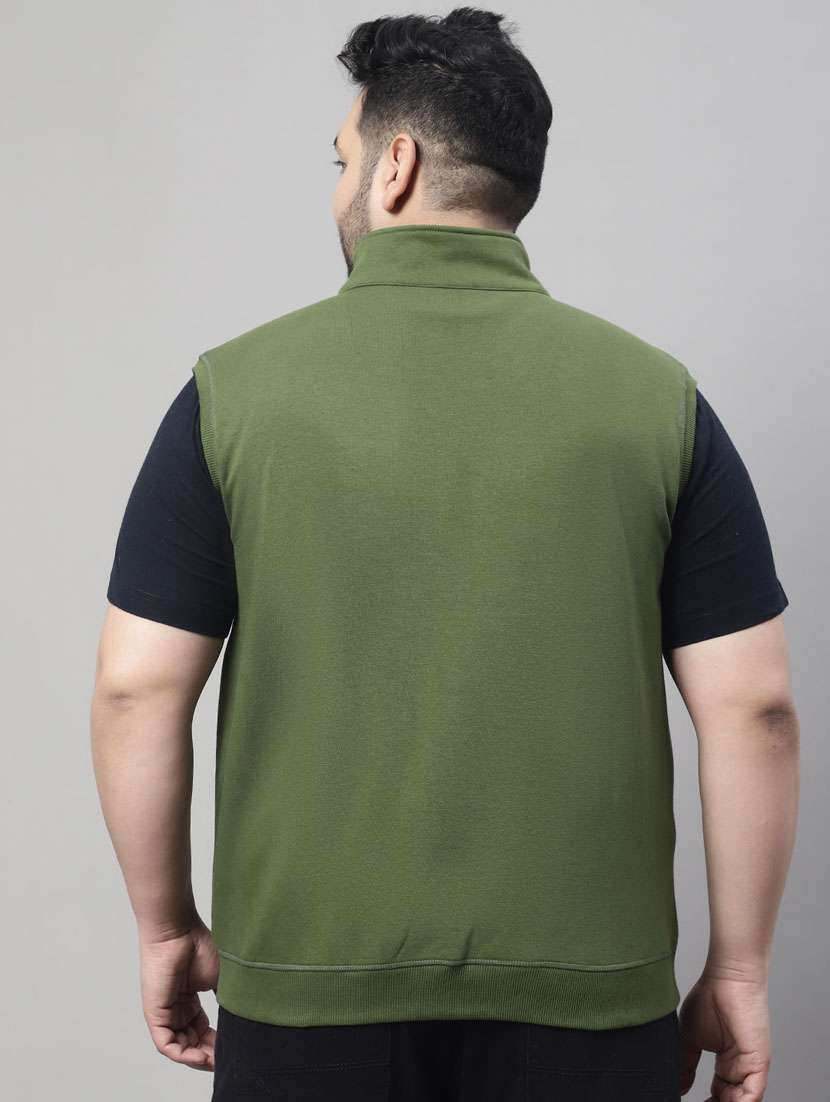 green cotton casual jacket - 20161377 -  Standard Image - 3