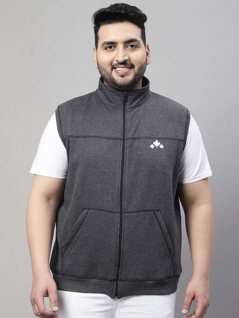 grey cotton casual jacket