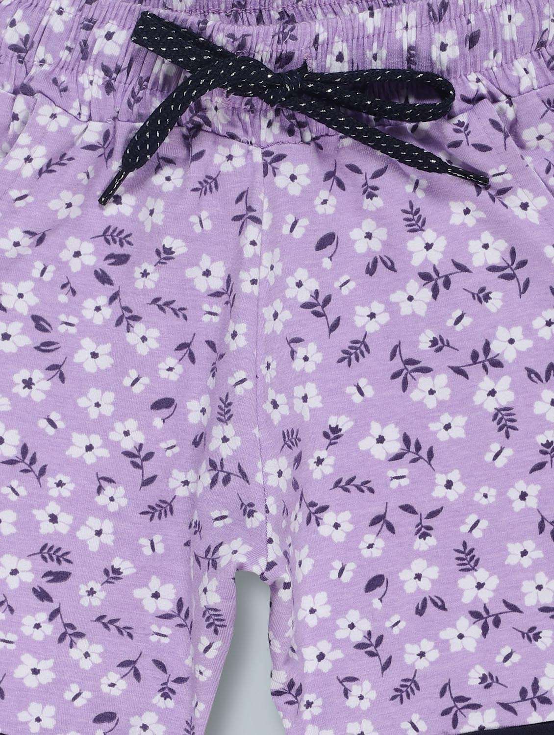 purple printed shorts  - 20161605 -  Standard Image - 3