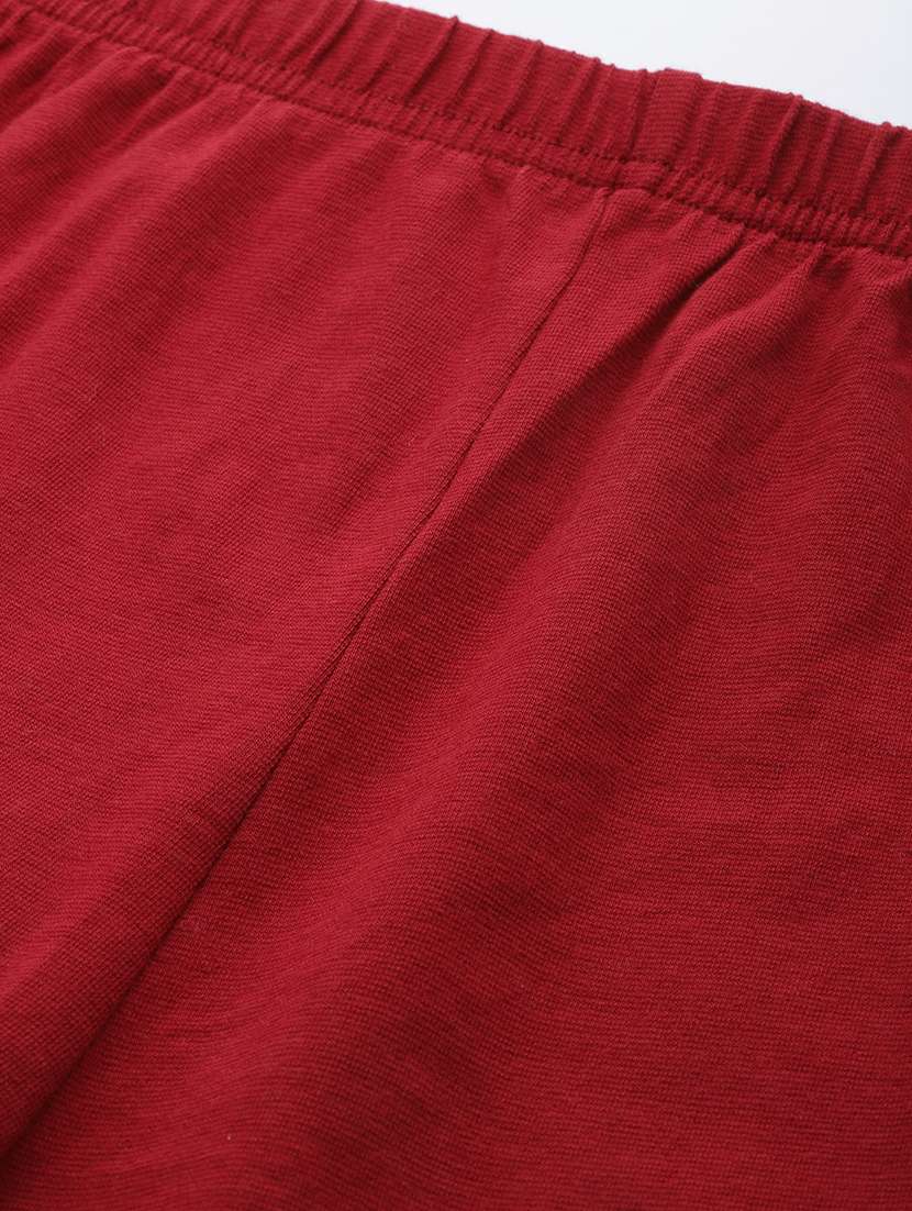 plus size red solid full length legging - 20162211 - Standard Image - 5
