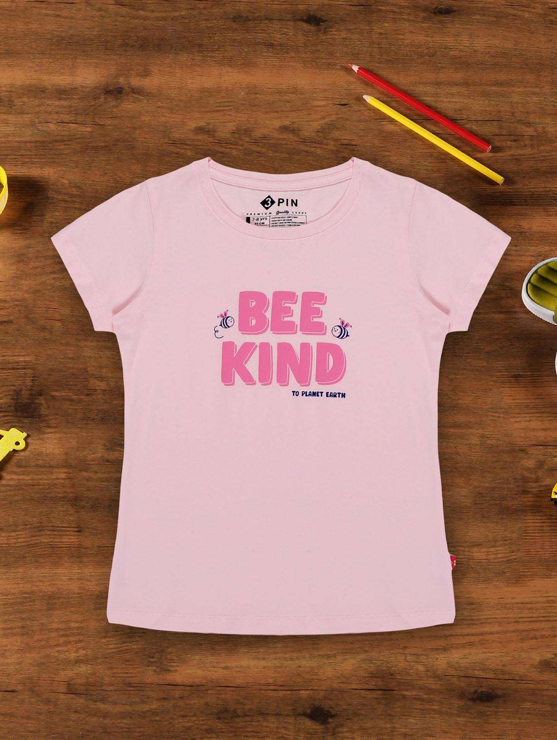 girls crew neck printed regular tee - 20162272 -  Zoom Image - 0