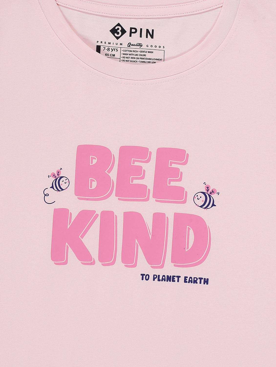girls crew neck printed regular tee - 20162272 - Standard Image - 3