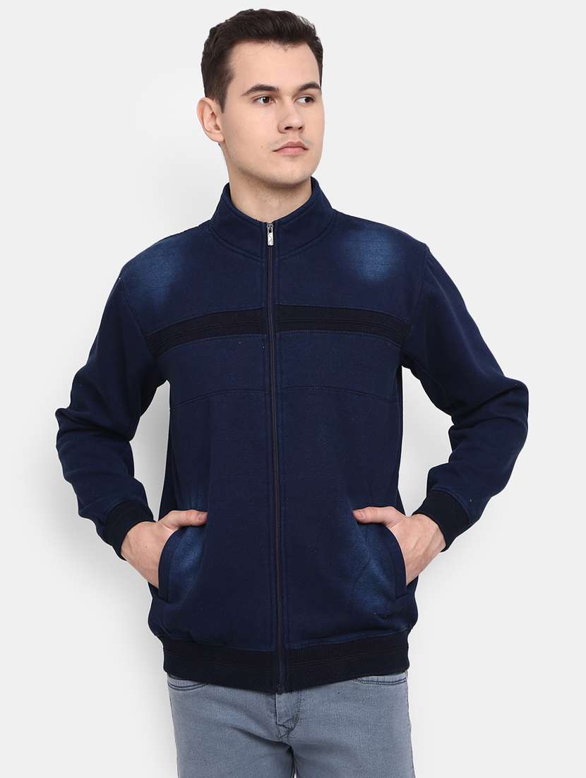 blue cotton casual jacket - 20163846 - Zoom Image - 0