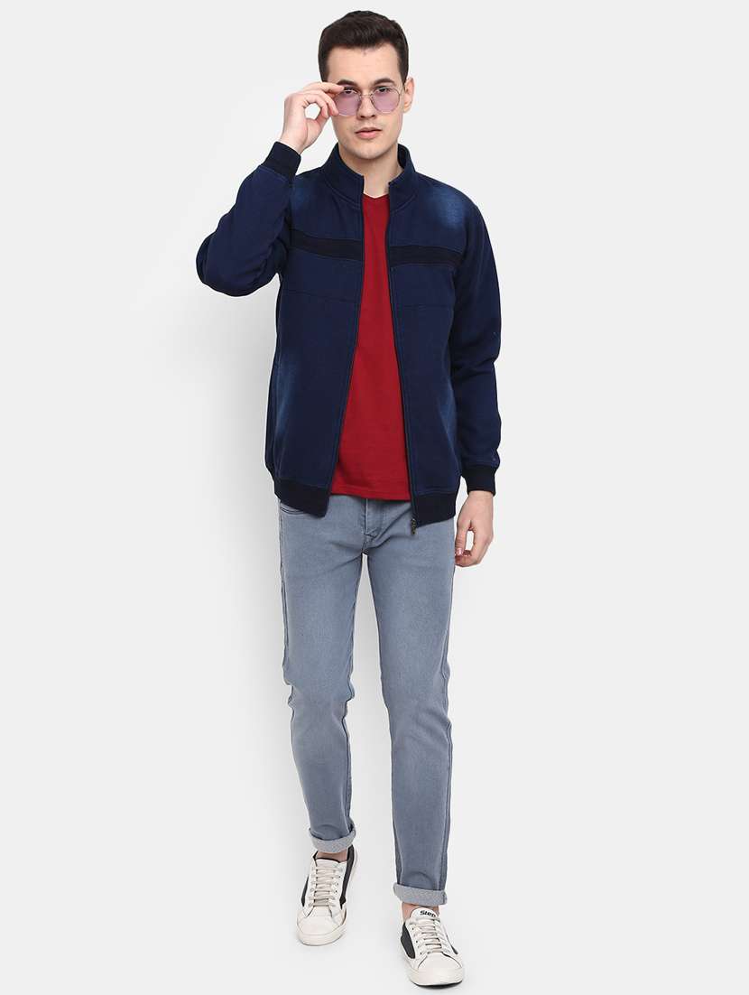 blue cotton casual jacket - 20163846 - Standard Image - 3