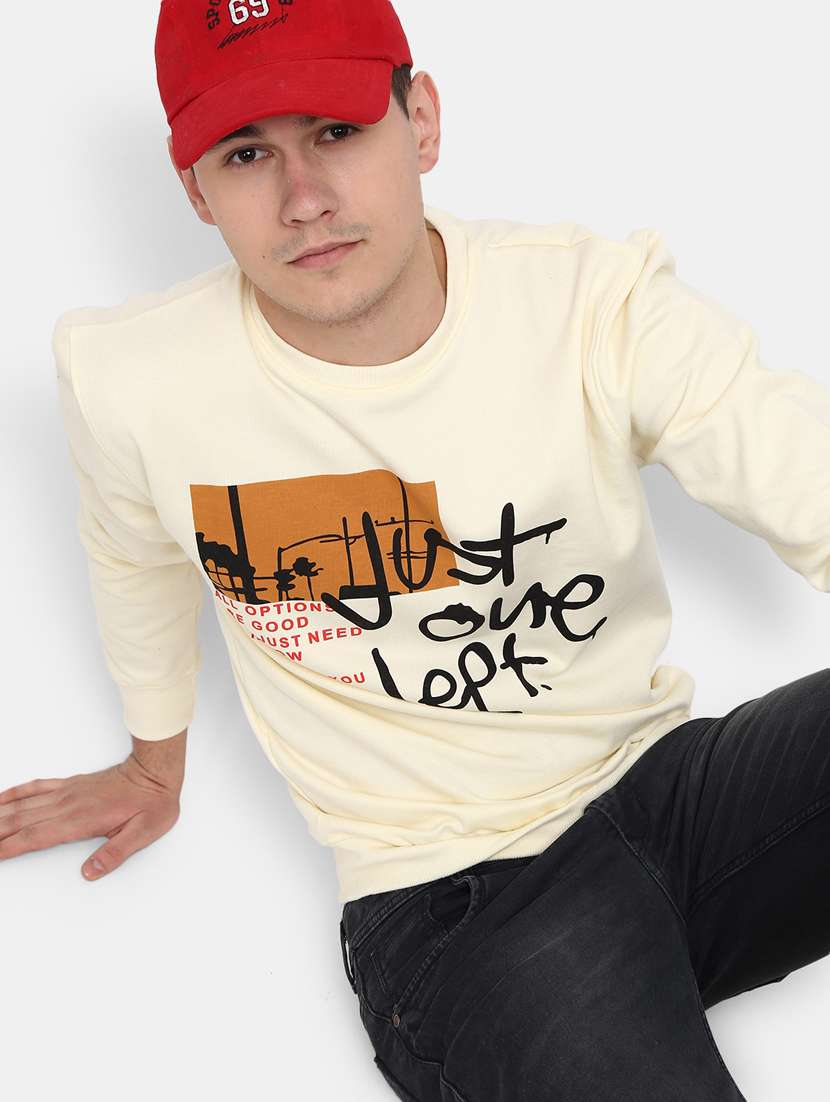 mens front print sweatshirt - 20163873 -  Standard Image - 3