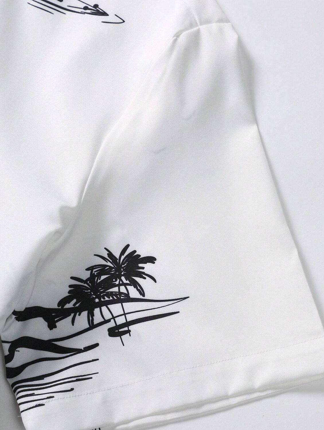 white tropical casual shirt - 20163905 - Standard Image - 3