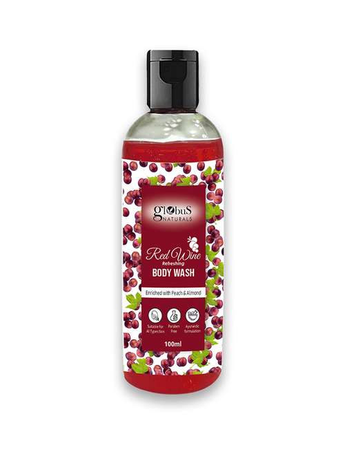 globus naturals red wine refreshing body wash100 ml