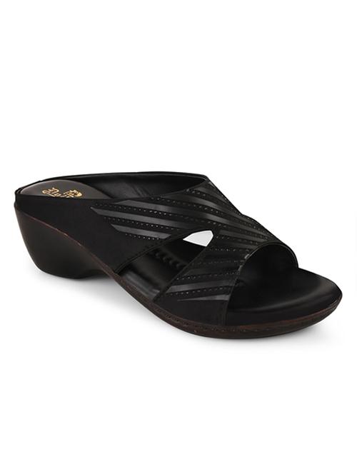 black slip on sandal - 20165233 - Standard Image - 0