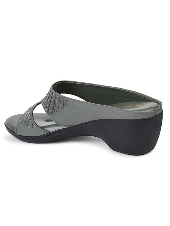 green slip on sandal - 20165235 - Standard Image - 3