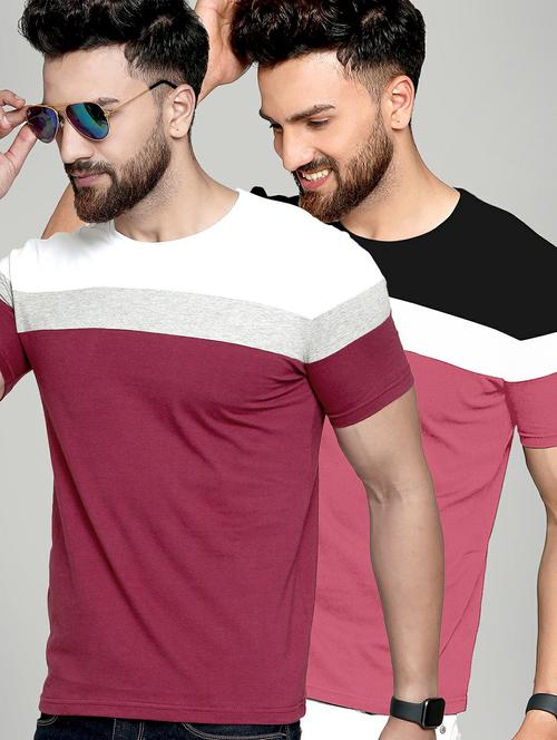 pack of 2 color block regular t-shirt - 20165257 - Standard Image - 0