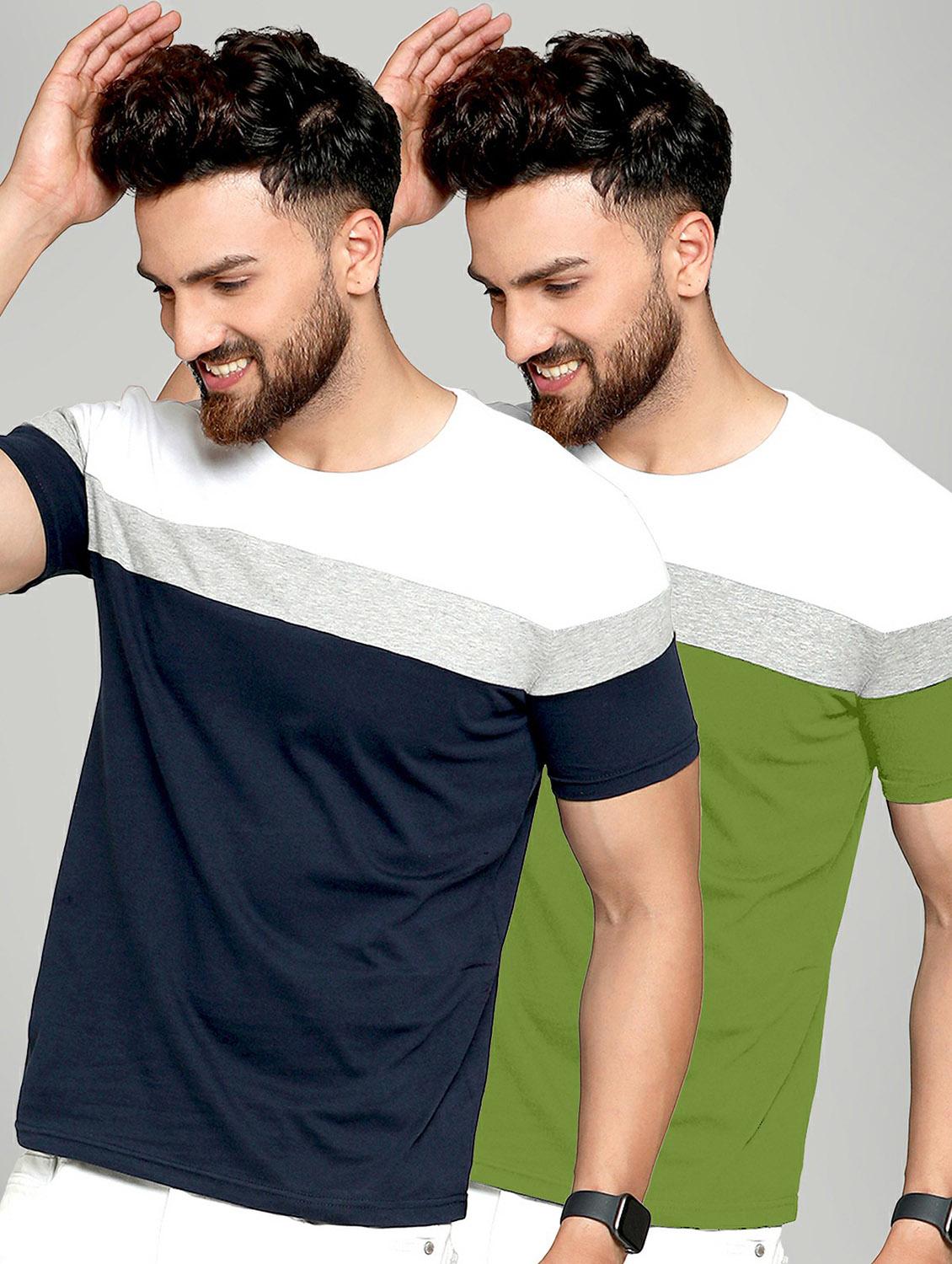 pack of 2 color block regular t-shirts - 20165279 -  Zoom Image - 0
