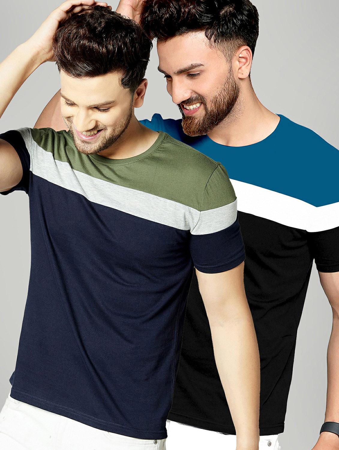 pack of 2 color block regular t-shirts - 20165290 - Zoom Image - 0