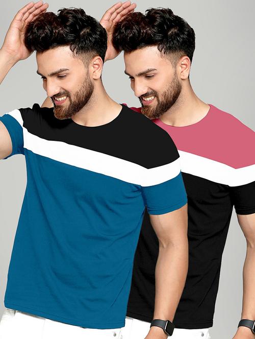 pack of 2 color block regular t-shirt - 20165299 - Standard Image - 0