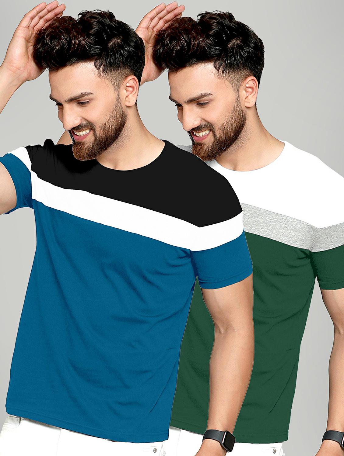 pack of 2 color block regular t-shirt - 20165302 - Zoom Image - 0