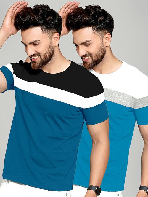 pack of 2 color block regular t-shirt - 20165306 - Standard Image - 0