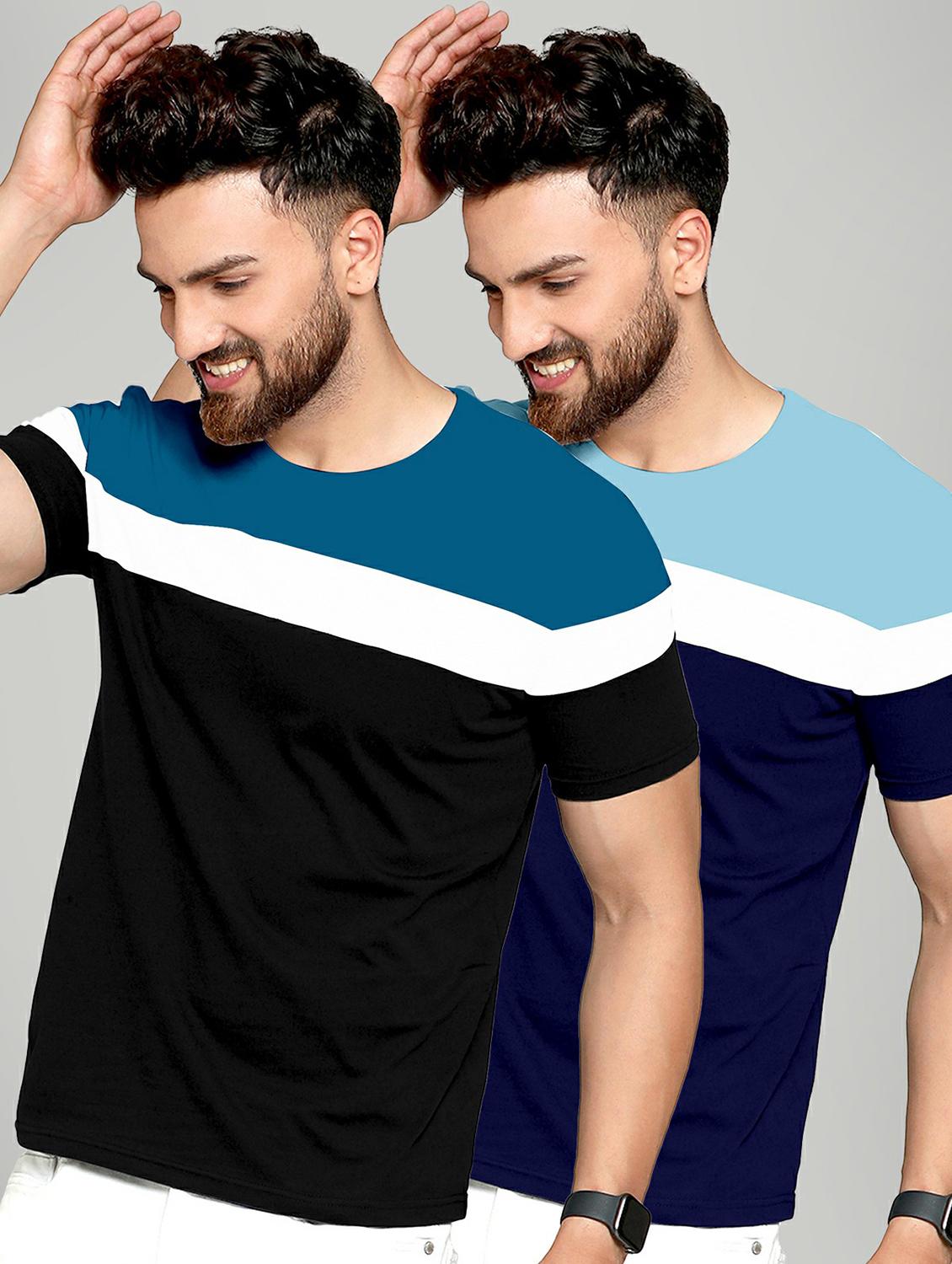 pack of 2 color block regular t-shirt - 20165307 - Zoom Image - 0