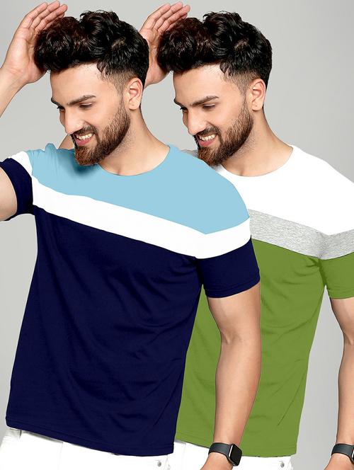 pack of 2 color block regular t-shirt - 20165310 -  Standard Image - 0