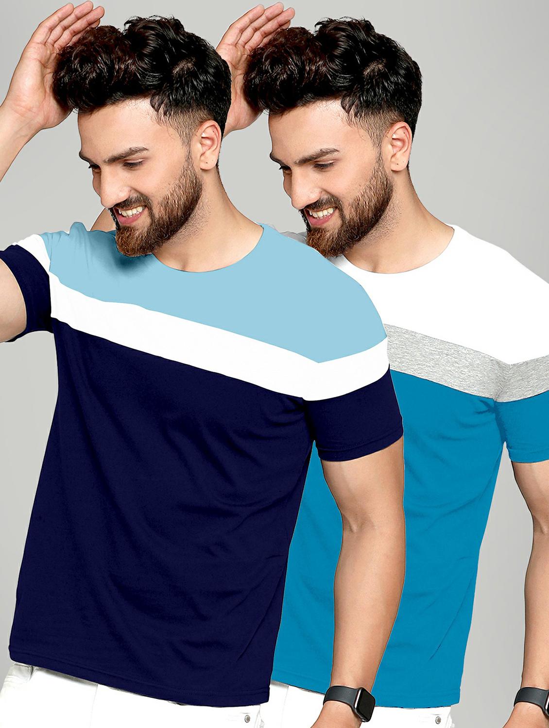 pack of 2 color block regular t-shirt - 20165316 - Zoom Image - 0
