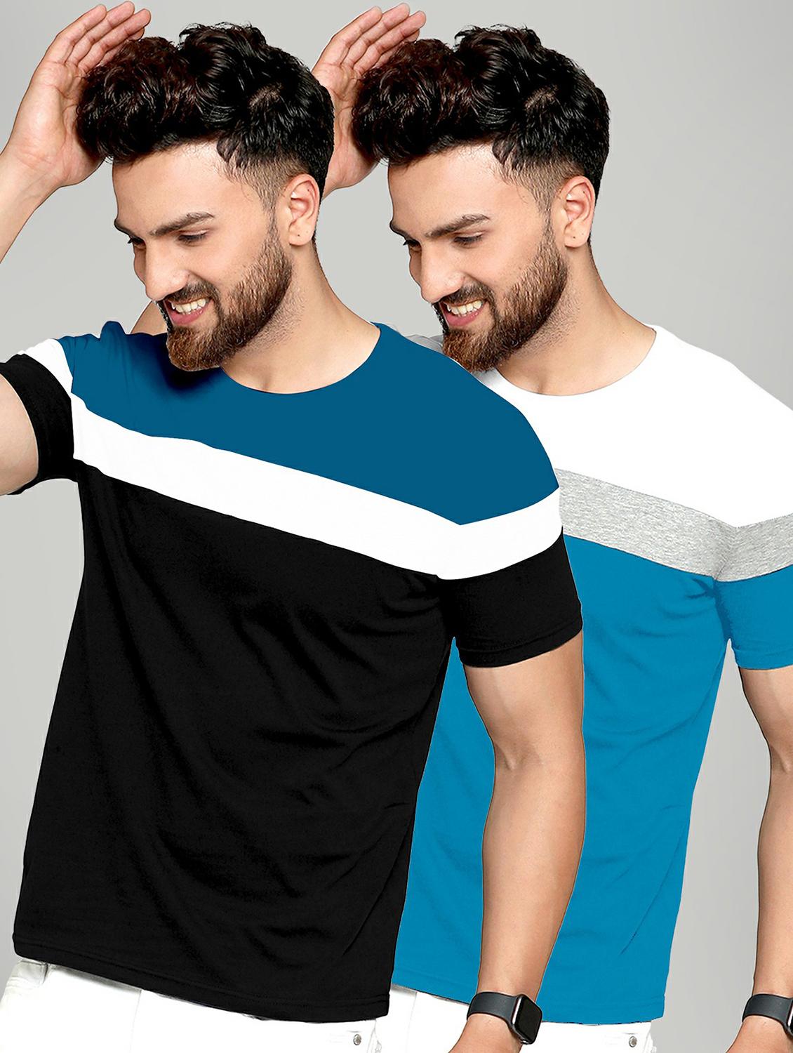 pack of 2 color block regular t-shirt - 20165327 - Zoom Image - 0