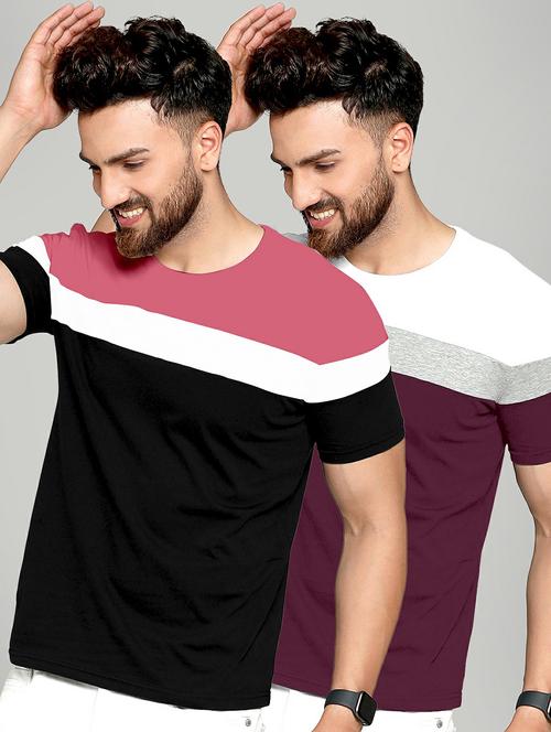 pack of 2 color block regular t-shirt - 20165336 - Standard Image - 0