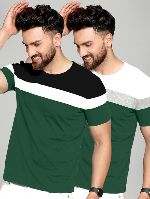 pack of 2 color block regular t-shirts - 20165348 - Standard Image - 0