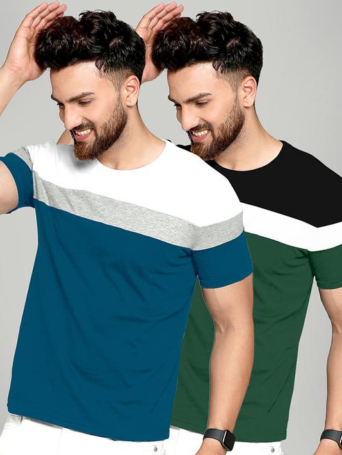 pack of 2 color block regular t-shirts - 20165364 -  Standard Image - 0