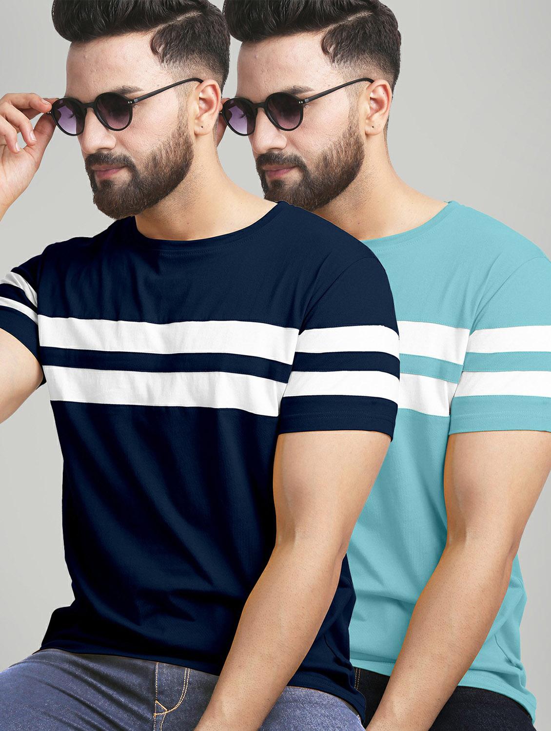 pack of 2 color block regular t-shirts - 20165376 - Zoom Image - 0